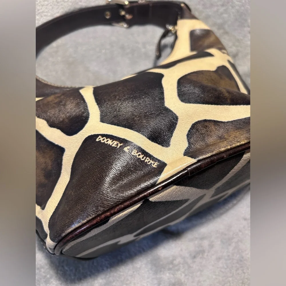 Dooney & Bourke Giraffe Print Hobo w/ Leather Strap & Trim and Gold Hardware - Picture 8 of 10